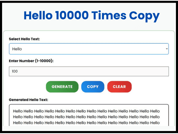 Hello 10000 Times Copy